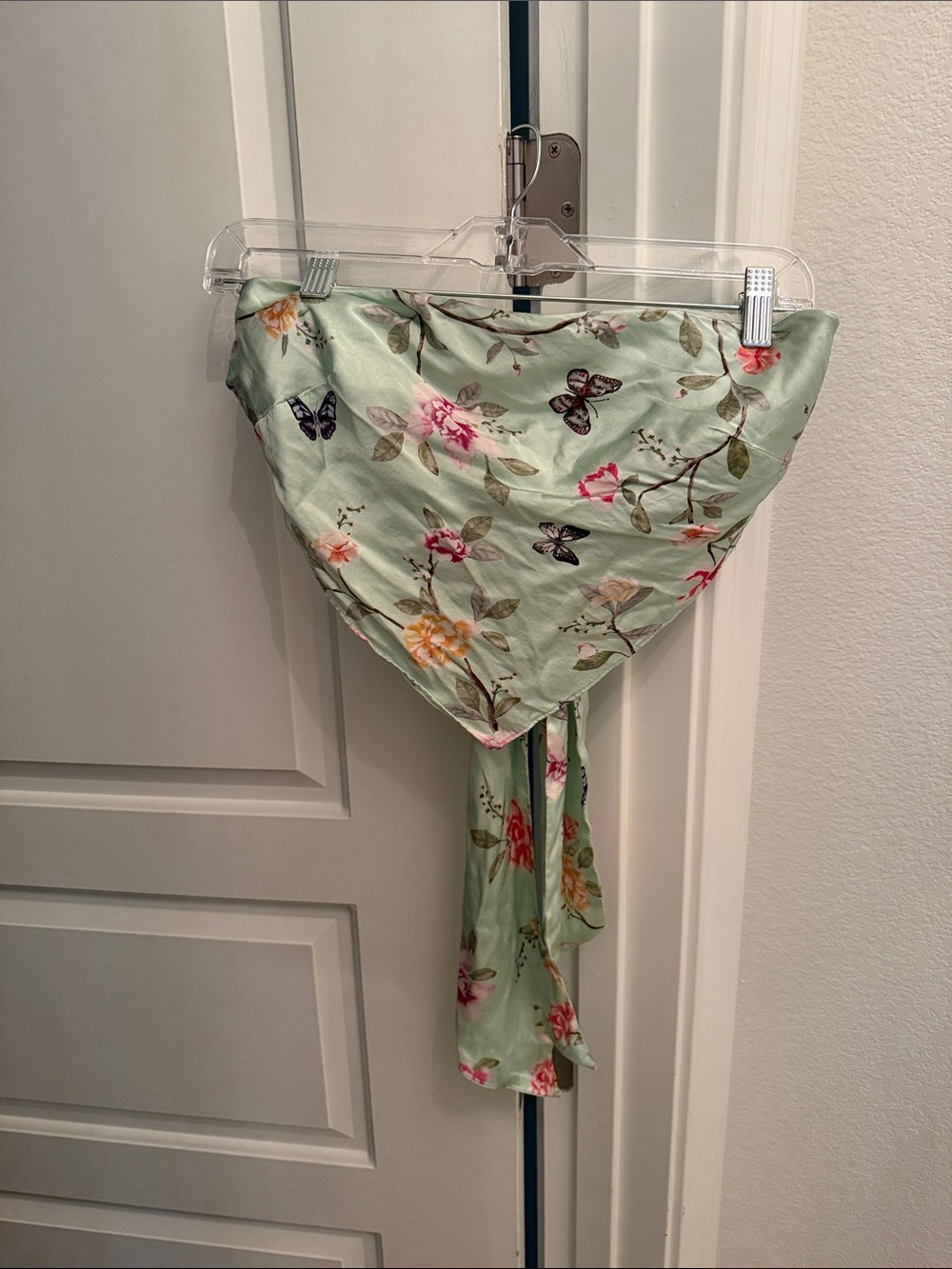 Lovers + Friends Mint Green Floral Asymmetrical Tie Skirt